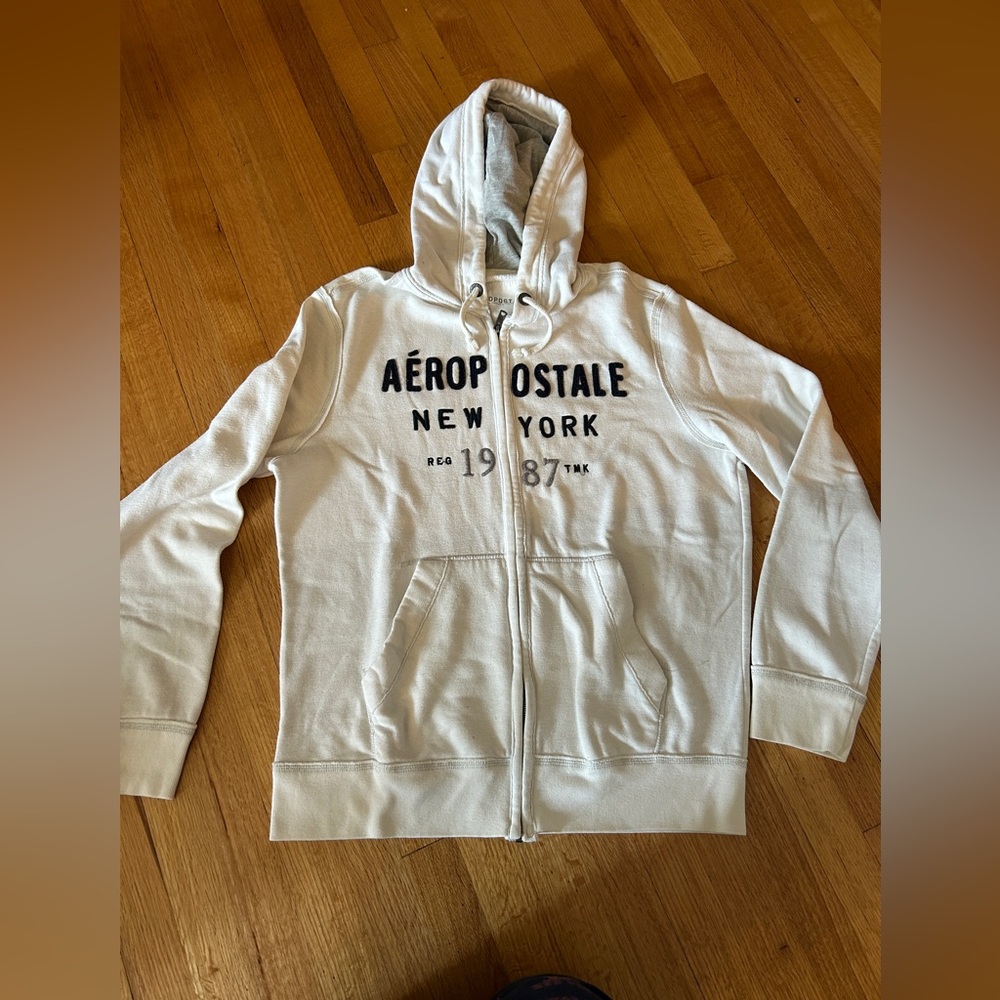 Aeropostale Classic White Zip-Up